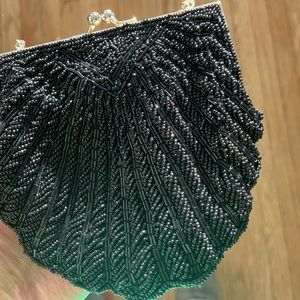 Beaded vintage scalloped evening bag